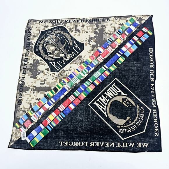 Bundle of 2 Military Ribbons POW MIA and 2nd Amendment Patriotic Flag Bandanas - Picture 4 of 9